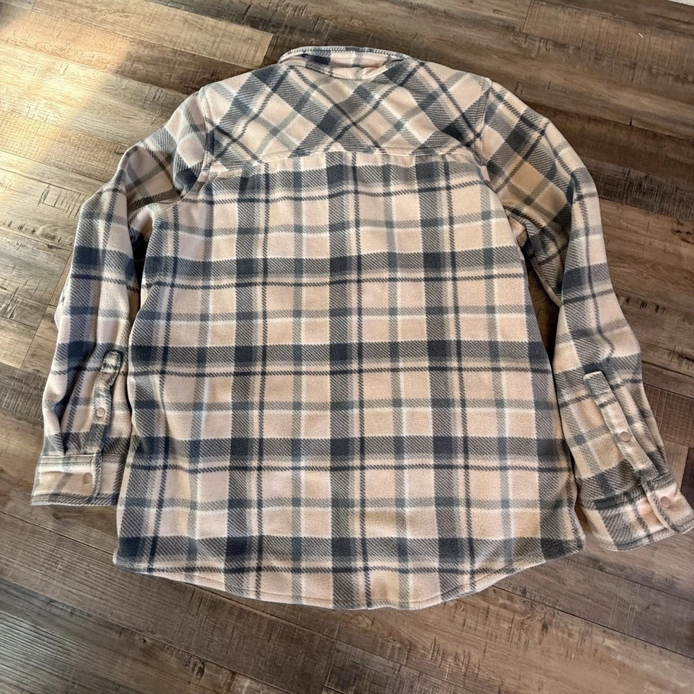 O'Neil Flannel Pink Plaid Snaps Shirt Sz XL Long Sleeve Cotton Blend Beach - Picture 9 of 12